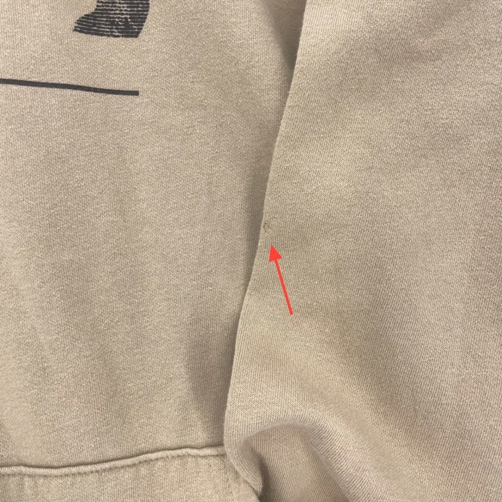 The North Face Tan Graphic Bear Hoodie XXL Mountain Landscape Pullover Mens